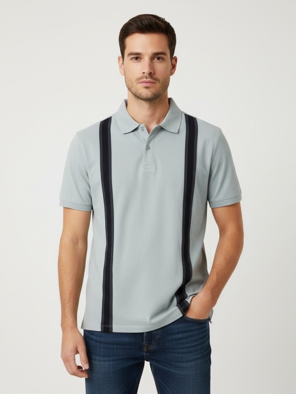 Level Ten Design | LIKE NEW Striped short sleeve preppy polo shirt size large